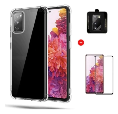 Capa Transparente + Pelicula 3d + Película Cam Compatível Galaxy S20 Fe