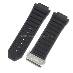 Pulseira Para Relógio Hublot King Power Quadradinha Completa Com Fecho Prata