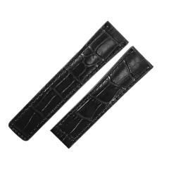 Pulseira Para Relógio Tag Heuer Em Couro Preto 22/18 Mm