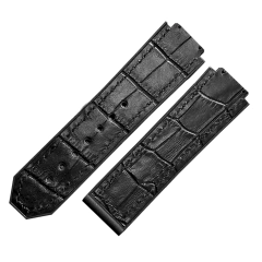 Pulseira Para Relógio Hublot Big Bang Feminino Em Couro Preto 22/20mm