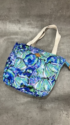 Bolso Playero Piedritas Azulado