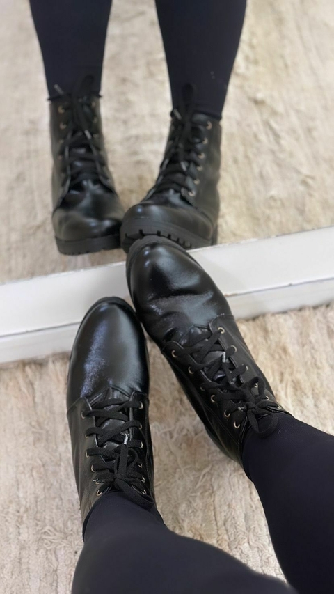 Bota Coturno Tratorada Preta