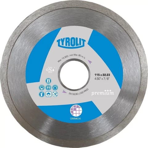 Disco Tyrolit-Premium Diamantado Continuo Ceramica - 178 Mm - 22.2 Mm Tipo SM