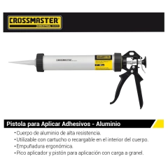 Pistola De Aluminio Crossmaster P/Aplicar Adhesivos 9936808 - 280 Mm - 11" Caja Cerrada - comprar online