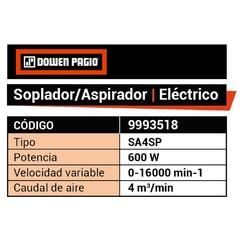 Imagen de Sopla Aspiradora Dowen Pagio Para Taller 9993518 - 600 Watts