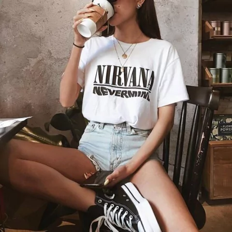 Remera Nirvana Nevermind Blanca