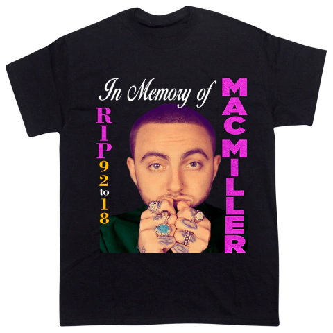 Remera Mac Miller 2 Negra