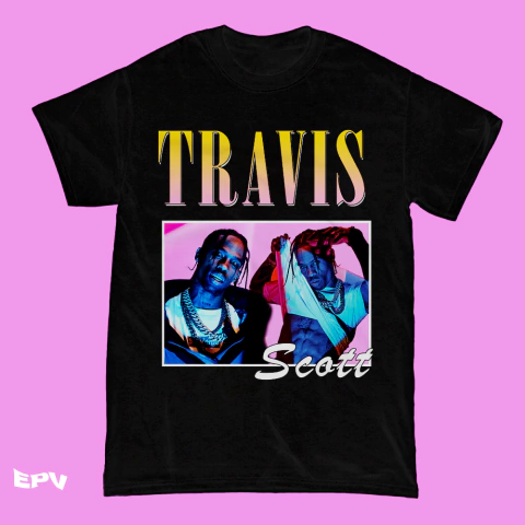 Remera Travis Scott 90s Negra