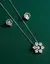Conjunto Flor com Zircônia Banhado A Platina corrente 45 cm