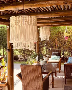 Lámpara Macramé Flecos - Hado De Luz