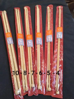 AGUJAS TEJER TRICOT BAMBU x par