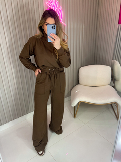 Cropped MOLETOM Manuella (marrom café) - Jordanna Galia Store