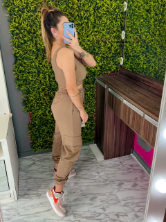 Cropped Regata moletom (caqui) - loja online