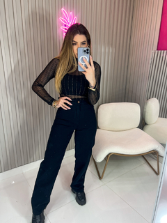 Blusa ponto luz tule (preto)