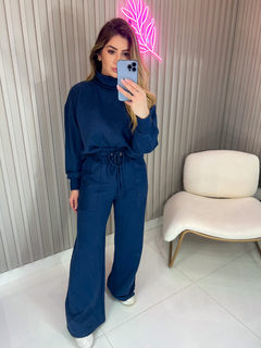 Cropped MOLETOM Manuella (azul marinho) - loja online