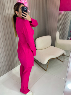 CONJUNto trio Mimi Kimono + regata + calça tricot modal importado (pink) - comprar online