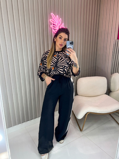 CALÇA LARA - crepe duna - (preta) - loja online