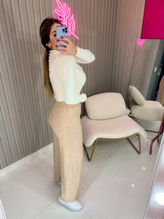 Calça Melanie tricot modal importado pantalona (nude) - comprar online