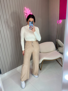 Calça Melanie tricot modal importado pantalona (nude)