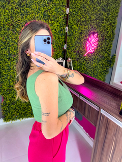 Cropped Regata Bru canelado (menta) - Jordanna Galia Store