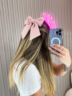 Laço de cabelo suede (rosê)