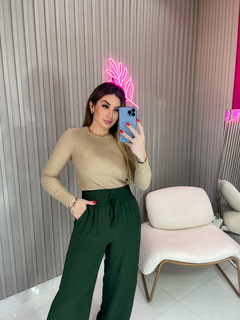 Blusa/cropped cacharrel segunda pele tricot modal premium (nude) - loja online