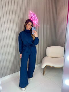Cropped MOLETOM Manuella (azul marinho) - Jordanna Galia Store