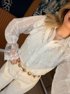 Camisa BONELLA BOHO CHIFFON (branca) - Jordanna Galia Store