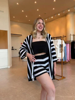 Imagem do Conjunto trio stella curto tricot fio (preto)