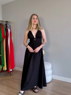 Vestido Victoria crepe marrante (preto)