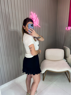 SAIA/short plissado (preto) - loja online