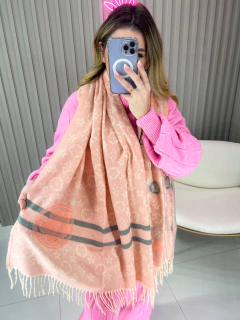 Lenço cashmere lãzinha LV (rosa) - loja online