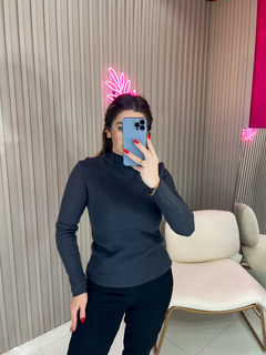 Blusa termica zarah manga longa forro veludo (cinza chumbo) - loja online