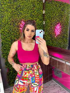 Cropped Regata Bru canelado (pink)