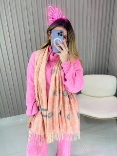 Lenço cashmere lãzinha LV (rosa)