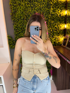 CROPPED tomara que caia viscose (nude) - comprar online