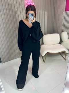 CONJUNTO Carolina - tricot modal premium (preto)) - loja online