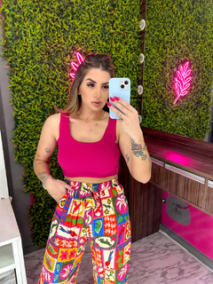 Cropped Regata Bru canelado (pink) - comprar online