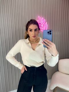 Imagem do Cropped polo TRICOT modal importado (nude)