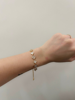 Pulseira mini florzinhas vanncleef (inspiração) (DOURADO) - Jordanna Galia Store