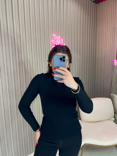 Blusa termica zarah manga longa modal forro veludo (preta) - Jordanna Galia Store