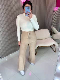 Calça Melanie tricot modal importado pantalona (nude) na internet