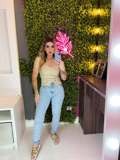 CROPPED tomara que caia viscose (nude)