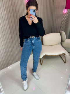 Cropped polo TRICOT modal importado (preta) na internet