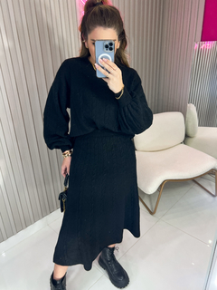 Conjunto Sott tricot mousse (preto) - loja online
