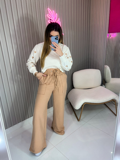 Imagem do Cropped MOLETOM corações (off white/nude)