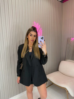 Blazer Bianca oxford alfaiataria (preto) - comprar online