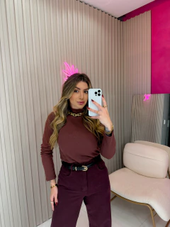 Blusa BASIC canelada (marrom castanho) na internet