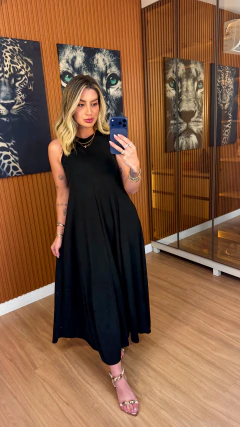 VESTIDO Isa sem manga moletinho (preto) - comprar online