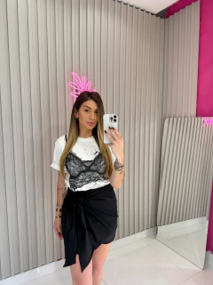 SAIA/short pareo viscolynho (preto) - loja online